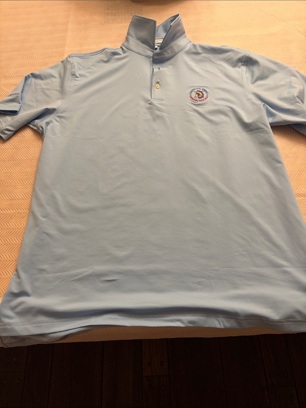 Peter Millar Light Blue Performance Polo with Crest
